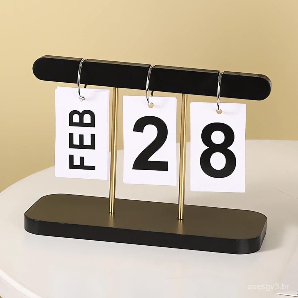 Calendário Perpétuo Diário de Mesa Reutilizável para Decoração de Escritório, Acessórios para Casa e Adereços de Fotogra