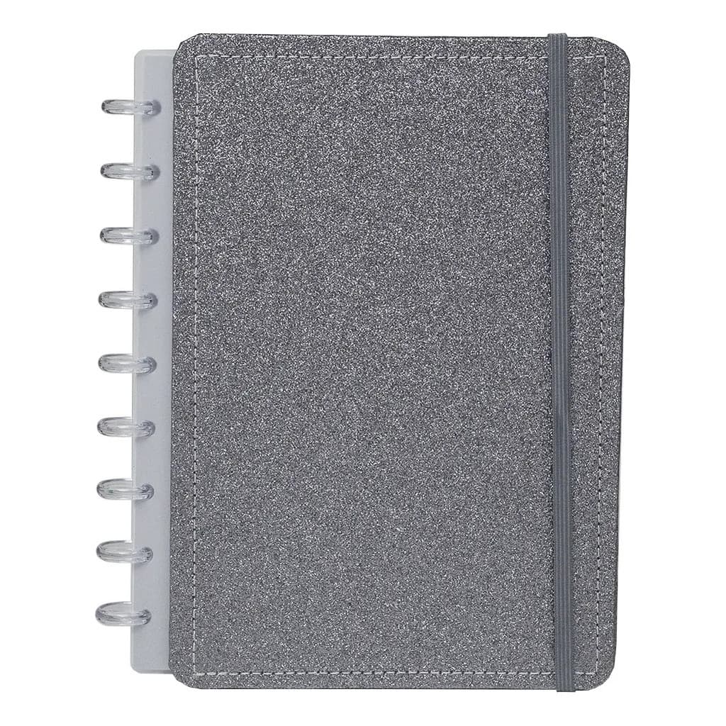 Caderno De Disco Diskô Shine Prata Inteligente M Cor Prateado Diskô Shine Prata Caderno De Disco Caderno Prateado