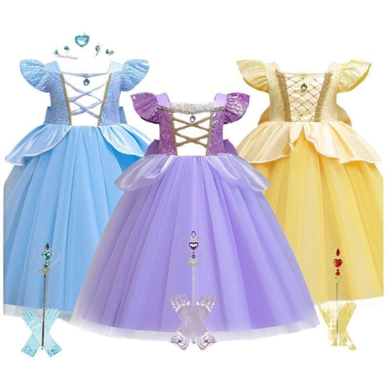 Vestido de Princesa Cinderela para Meninas, Fantasia de Cosplay para Festa de Aniversário e Halloween 0YKU 35ER