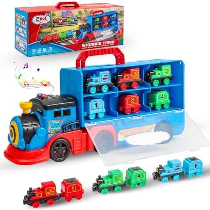 Caminhões Brinquedos Para Crianças De 1 A 3 Anos , Conjunto De Carros De Caminhão De Transporte Com Luz E Som , 1 Brinqu