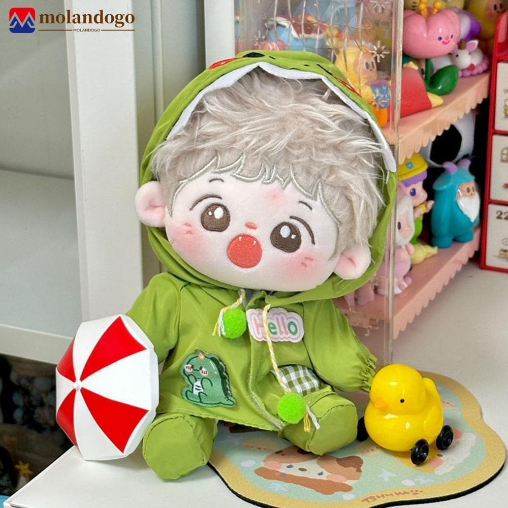 Milandogo (somente roupas) é adequado para bonecas de algodão de 10/20 cm, capa de chuva de pelúcia de desenho animado,