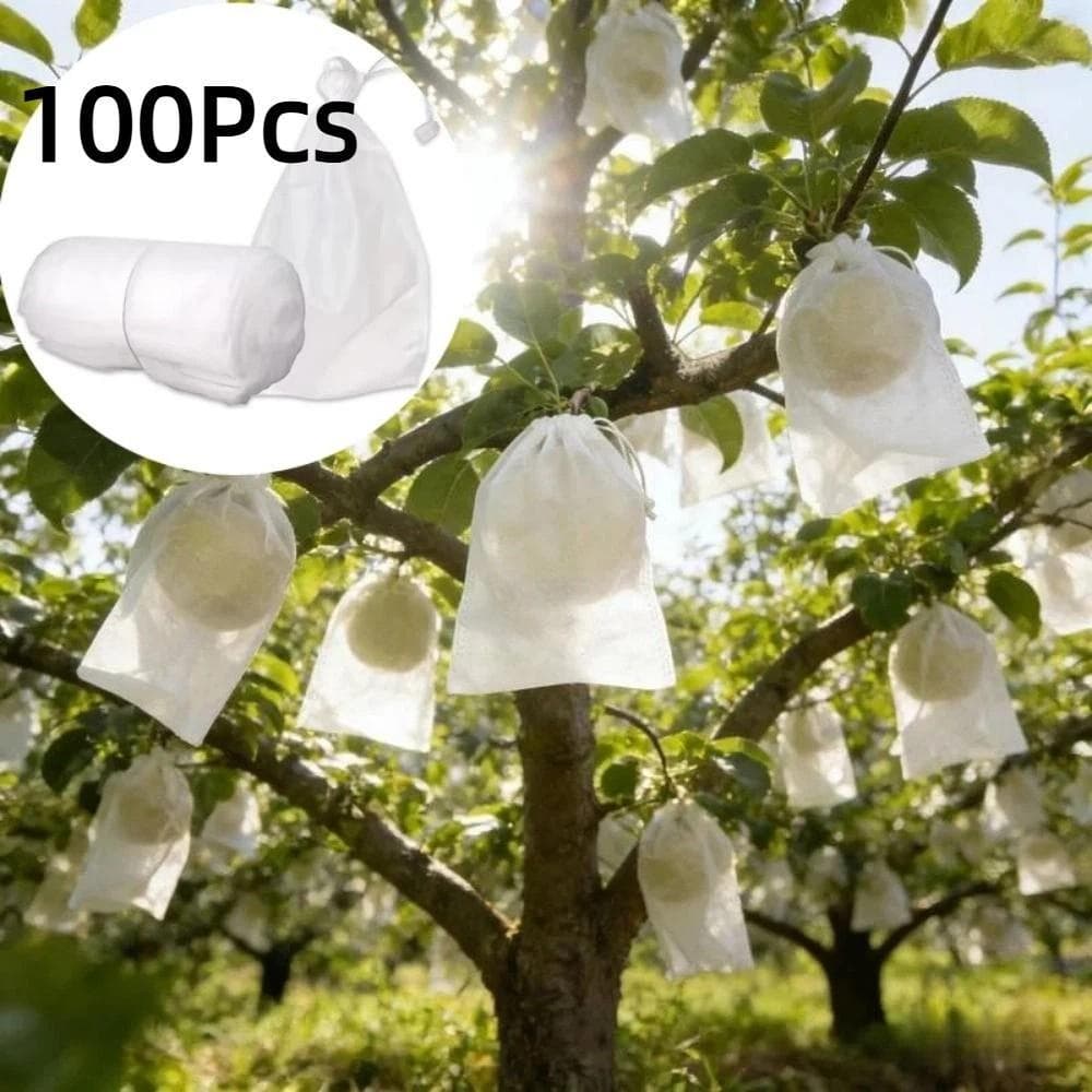 FALLFORBEAUTYEJ 100 Unidades Conjunto De Rede De Controle De Pragas , Sacos De Proteção De Frutas Respiráveis À Prova De