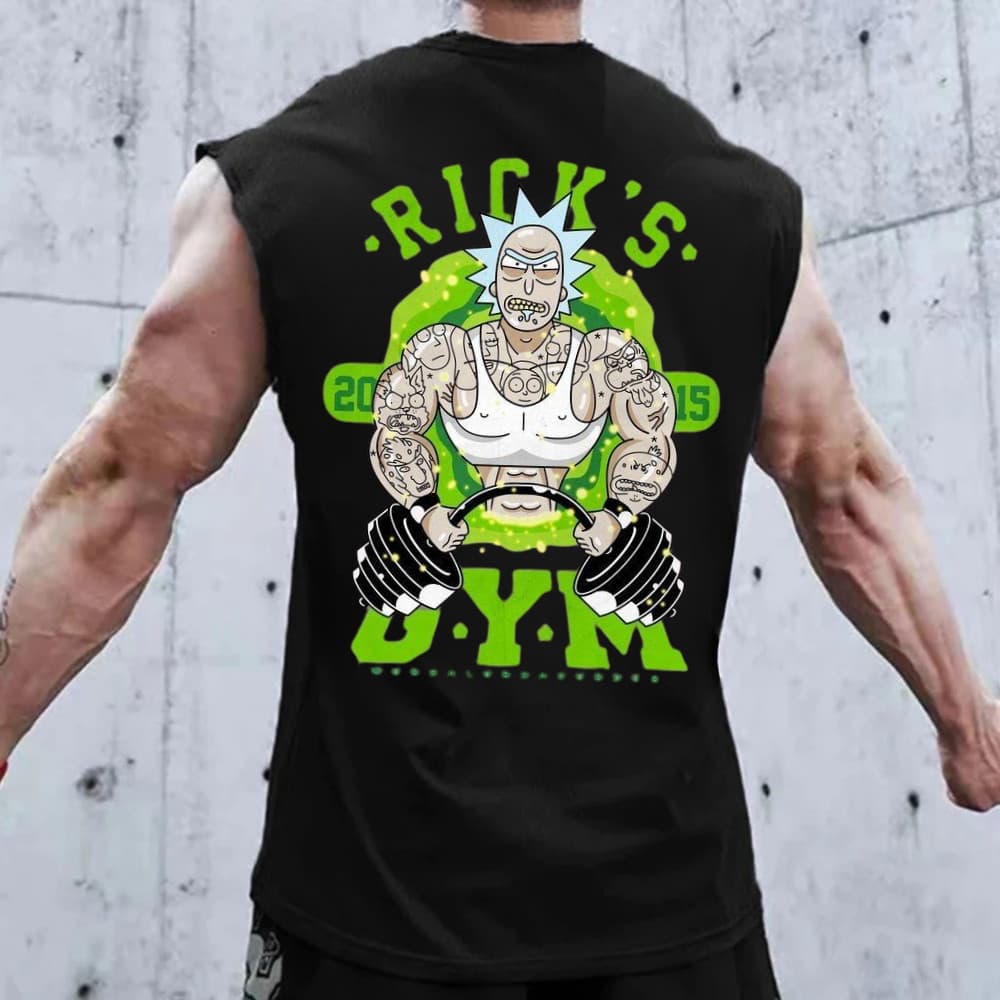 Camiseta Regata Masculina Oversized machao  Para Academia Com Estampa Rick Lançamento