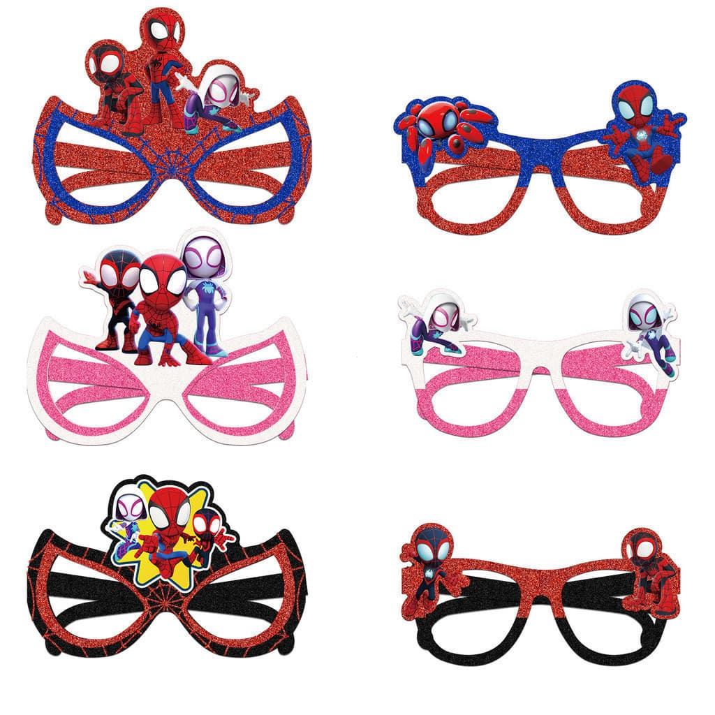 12 Unidades/Conjunto Spidey E Seus Incríveis Amigos Tema Festa Óculos De Papel 3D Brinquedos Infantis Feliz Aniversário