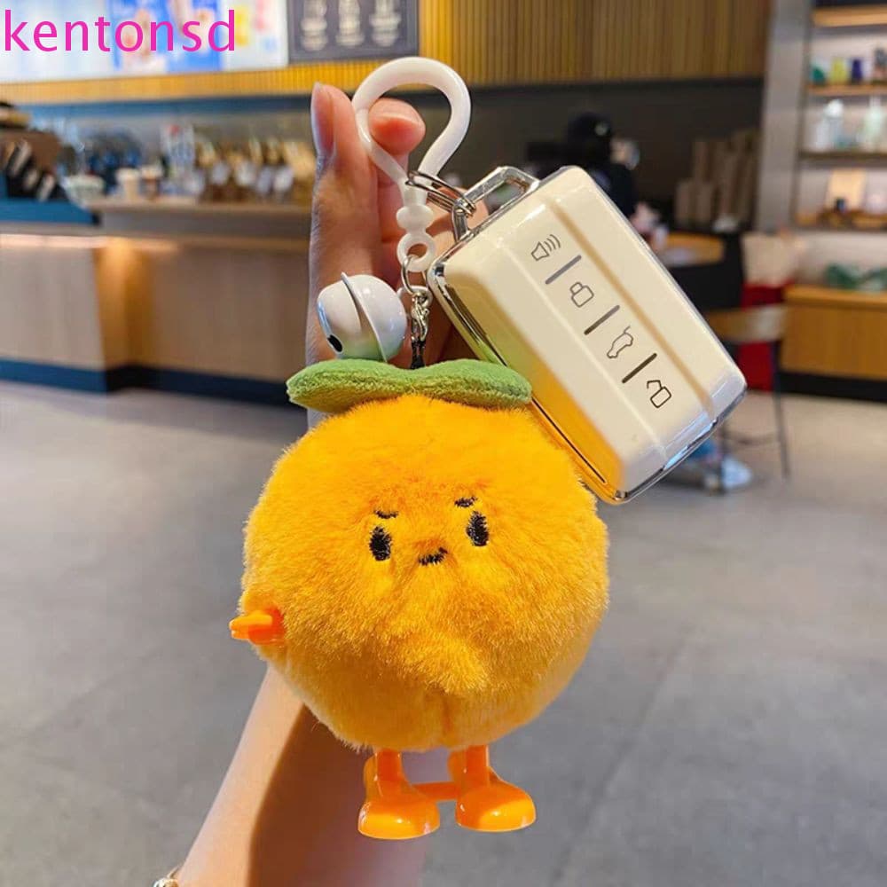 Chaveiro de Pelúcia Laranja Kington SD Bolsa de Apertar Laranja Macia para Carro QK9J