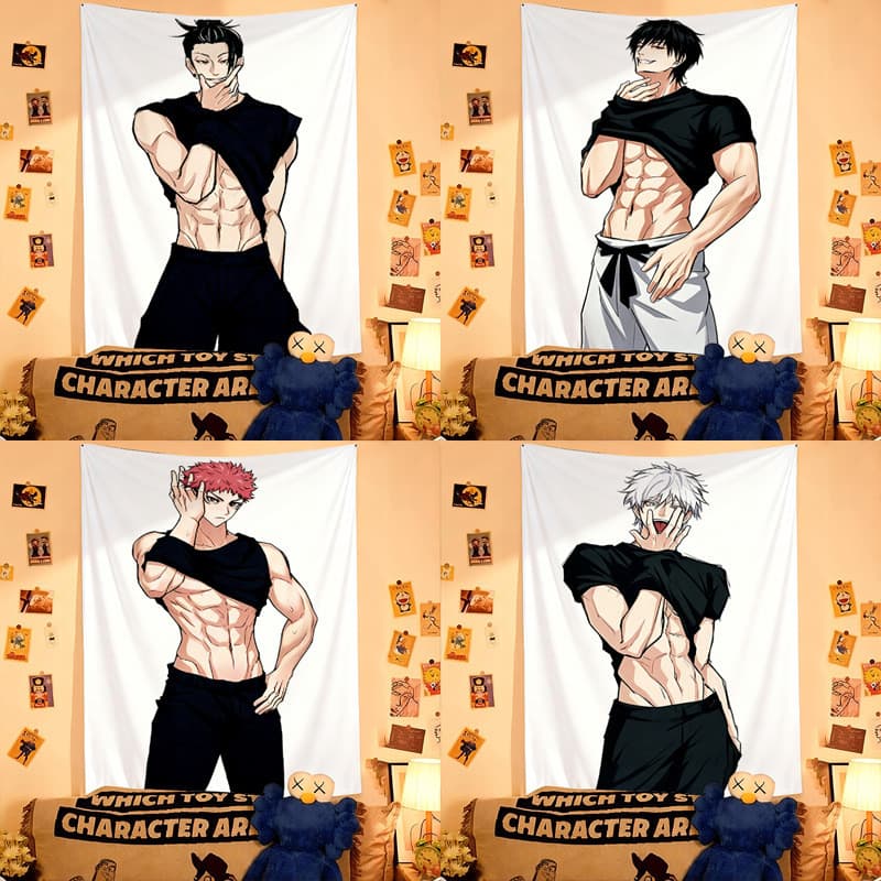 Tapeçaria Gojo Satoru - Decoração de quarto de dormitório de anime para quarto, sala de estar, dormitório, banner pendur