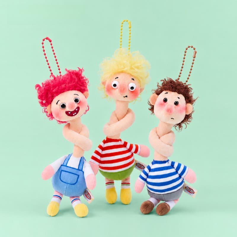 Autêntico: Brinquedo de Pelúcia Antiestresse da Série Pescoço Longo da Família Freckle, Chaveiro de Boneca Abstrata de P