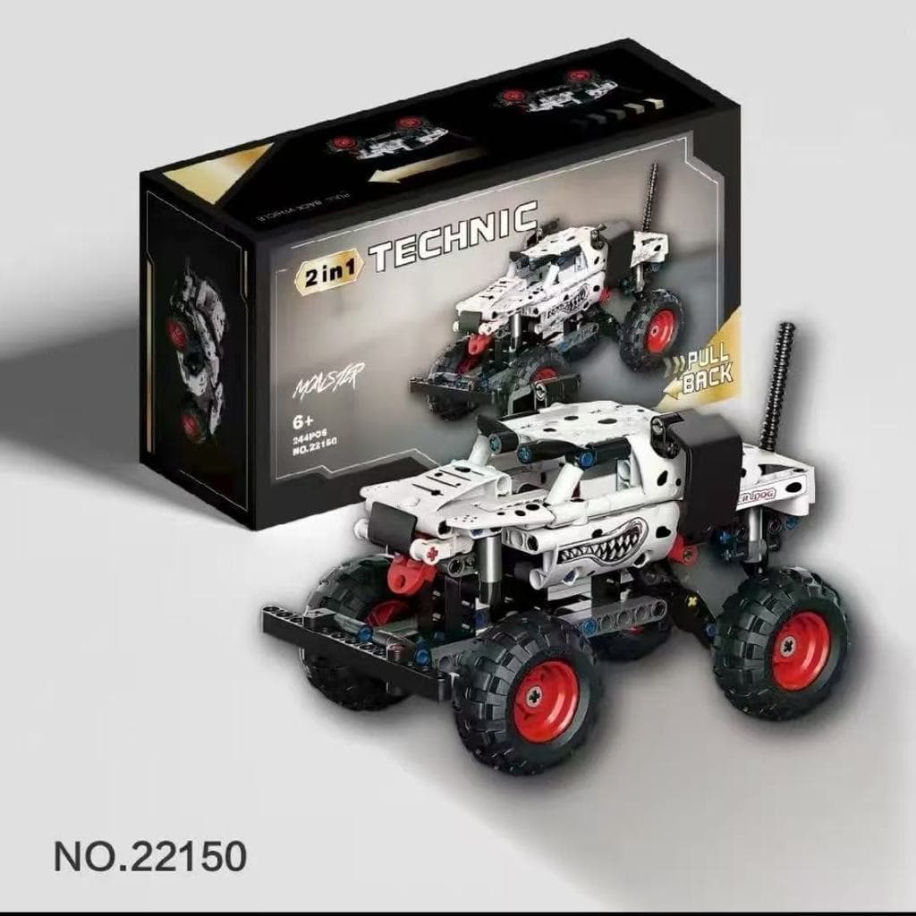 Compatível doméstico Lego louco grande bicicleta grande dente tubarão monstro caminhão roda grande montagem fora de estr