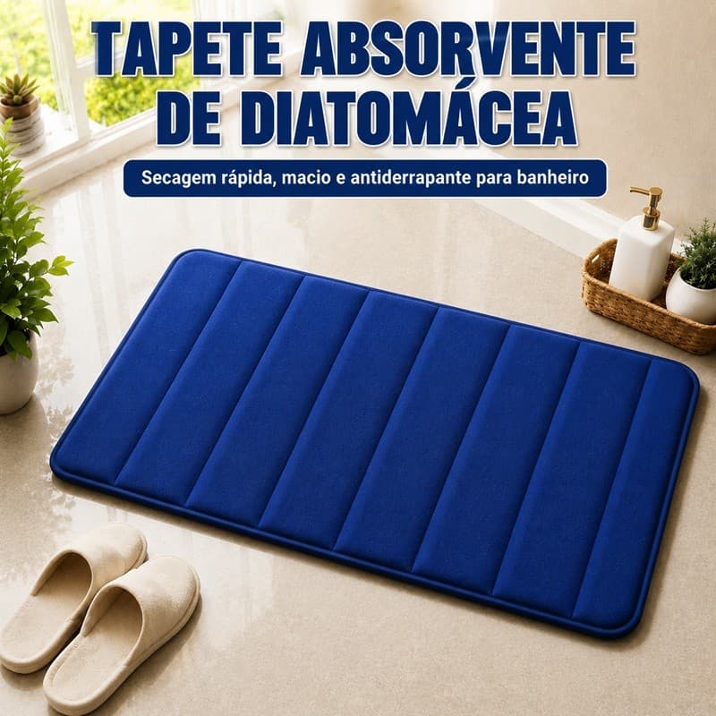 Tapete Antiderrapante para Banheiro e Quarto Microfibra Absorvente 60x40cm