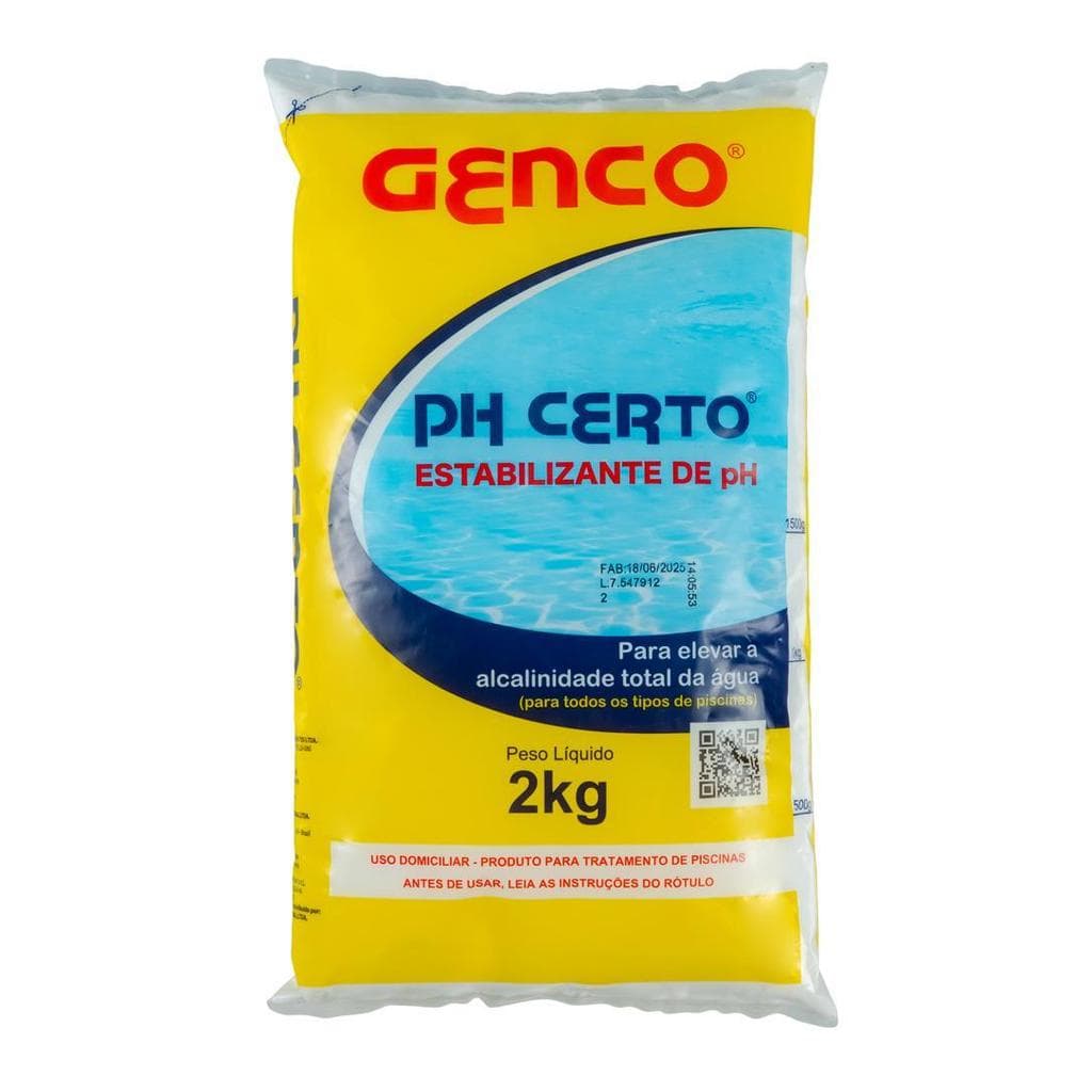 Ph Certo Alcalinizante Granulado 2kg Para Piscina Genco