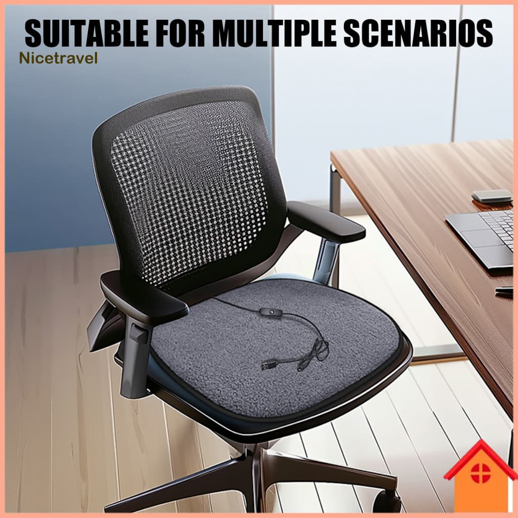 Sherpa Seat Pad Usb Powered Car Cushion Portable Anti-slip Warm Chair for Winter Drives Office Home Outdoor Use Comforta