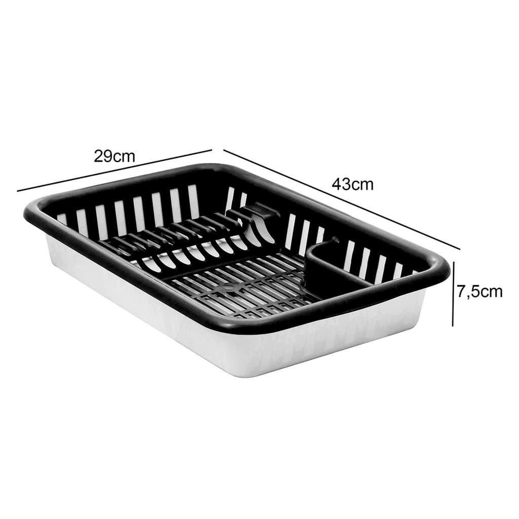 Escorredor de louça + bandeja porta talheres copos pratos
