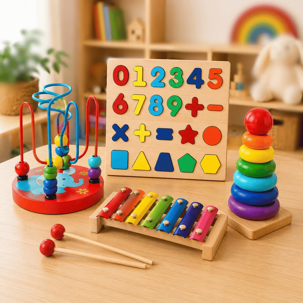 Brinquedo Infantil  Sensorial Madeira Educativo Montessori Didático Pedagógico