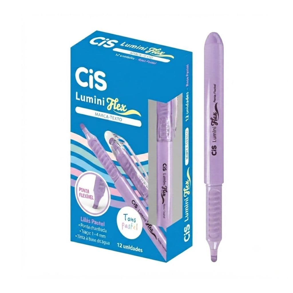 Marca Texto Lumini Flex  Lilás Pastel Caixa 12 un Cis