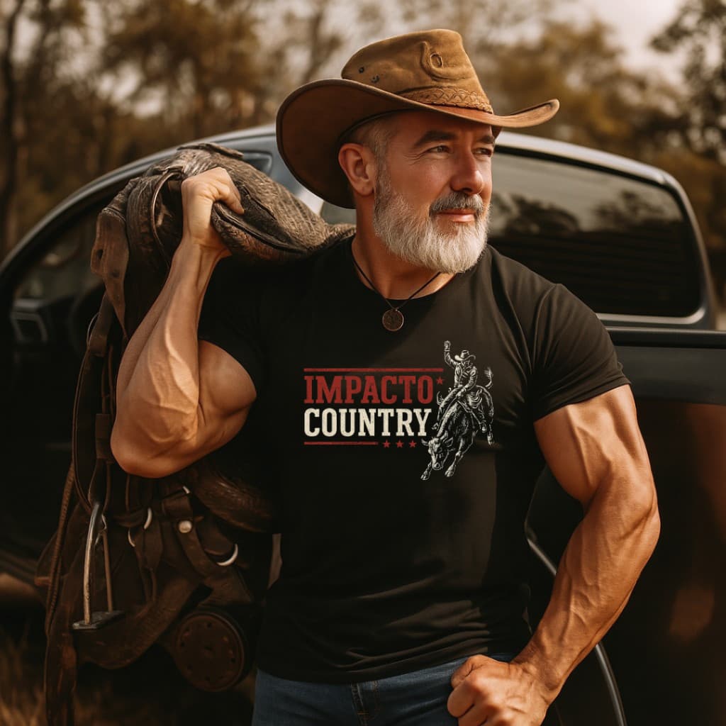 Camiseta Masculina Country Lançamento IMPACTO COUNTRY Camisa Peão Boi Bravo Festa de Barretos