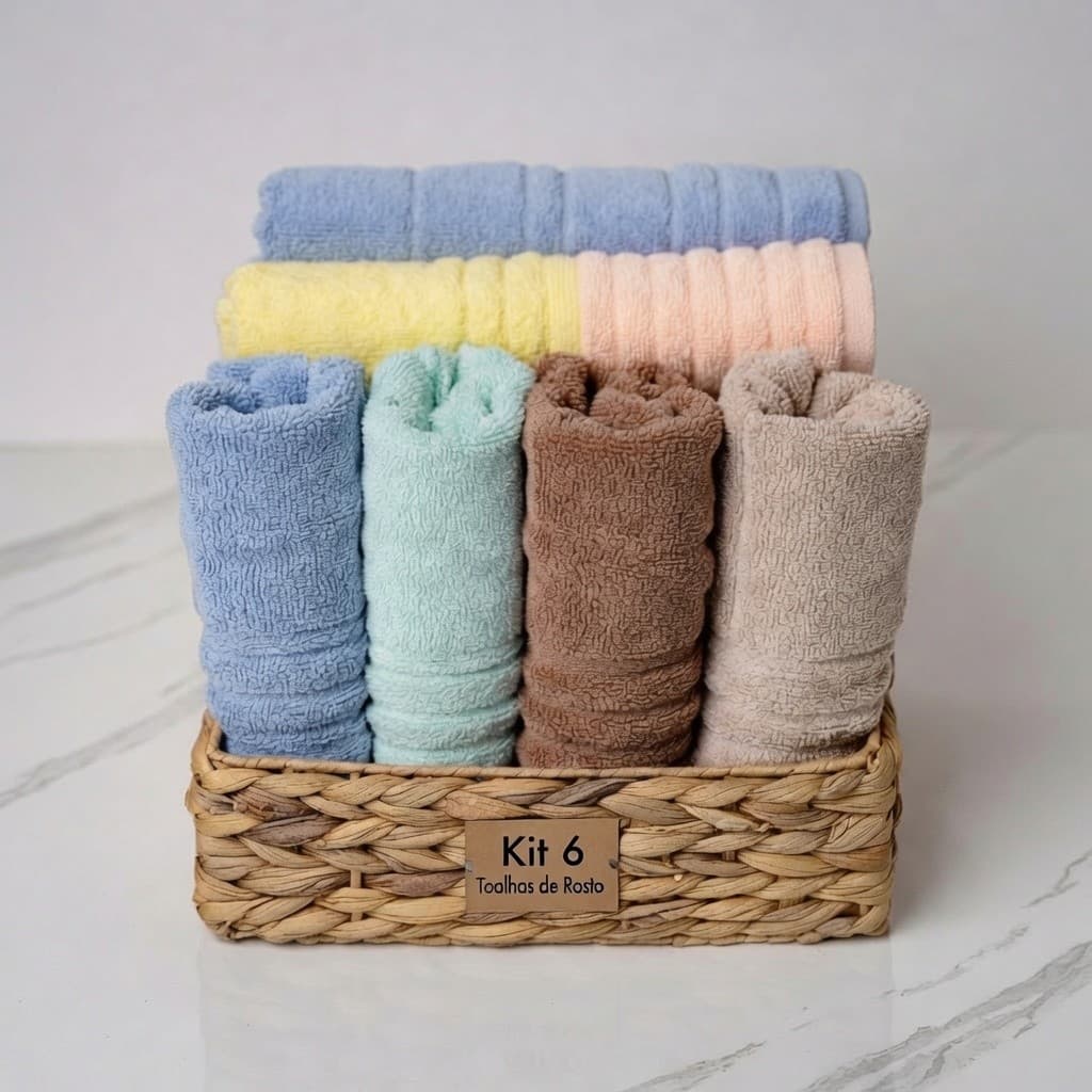 Kit 6 Toalhas de Rosto resistentes