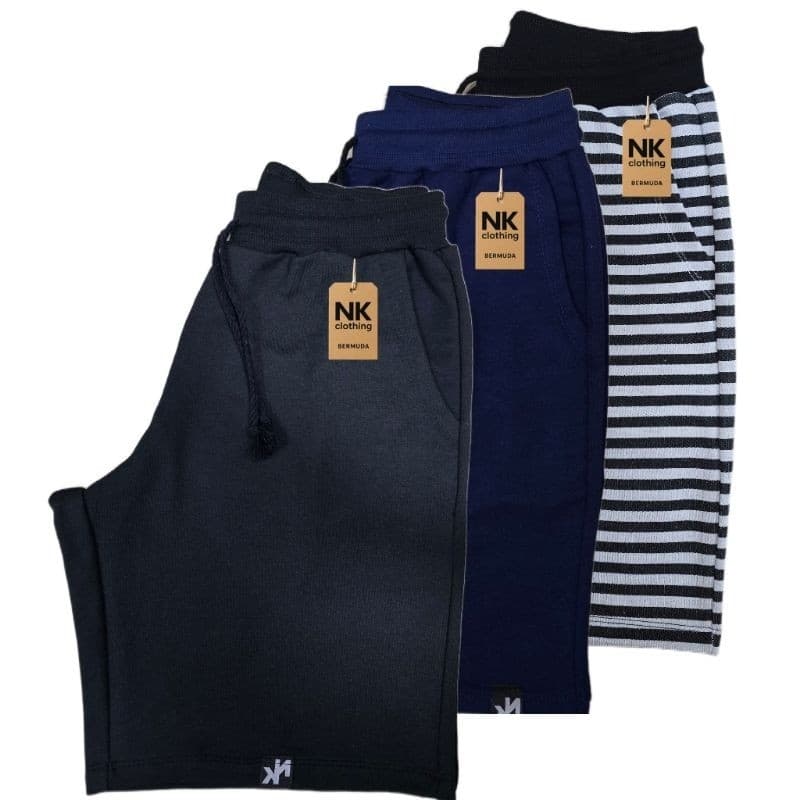 Kit 2 Ou 3 Bermudas De Moletom Masculina Short Academia Treino Cores Sortidas Casual Com Elástico