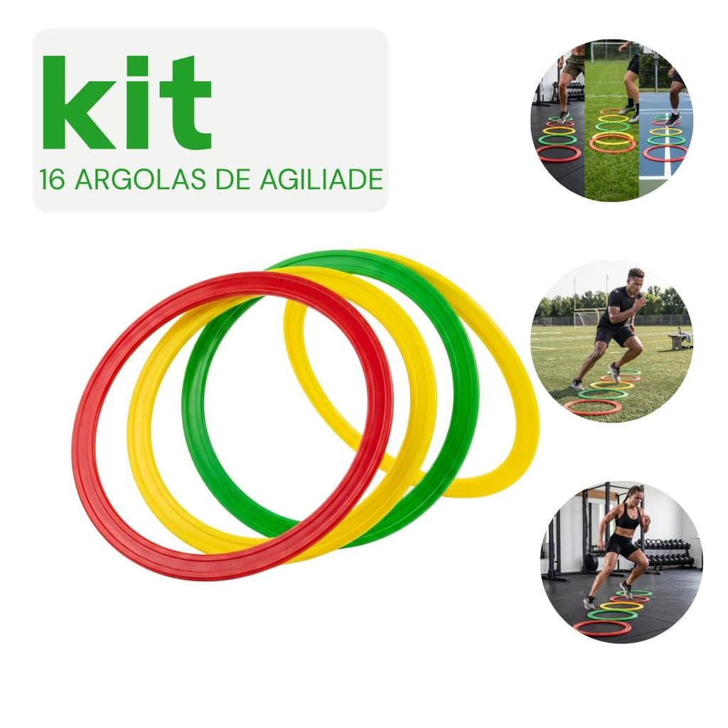 Kit 16 Argolas de Agilidade Profissional Treino