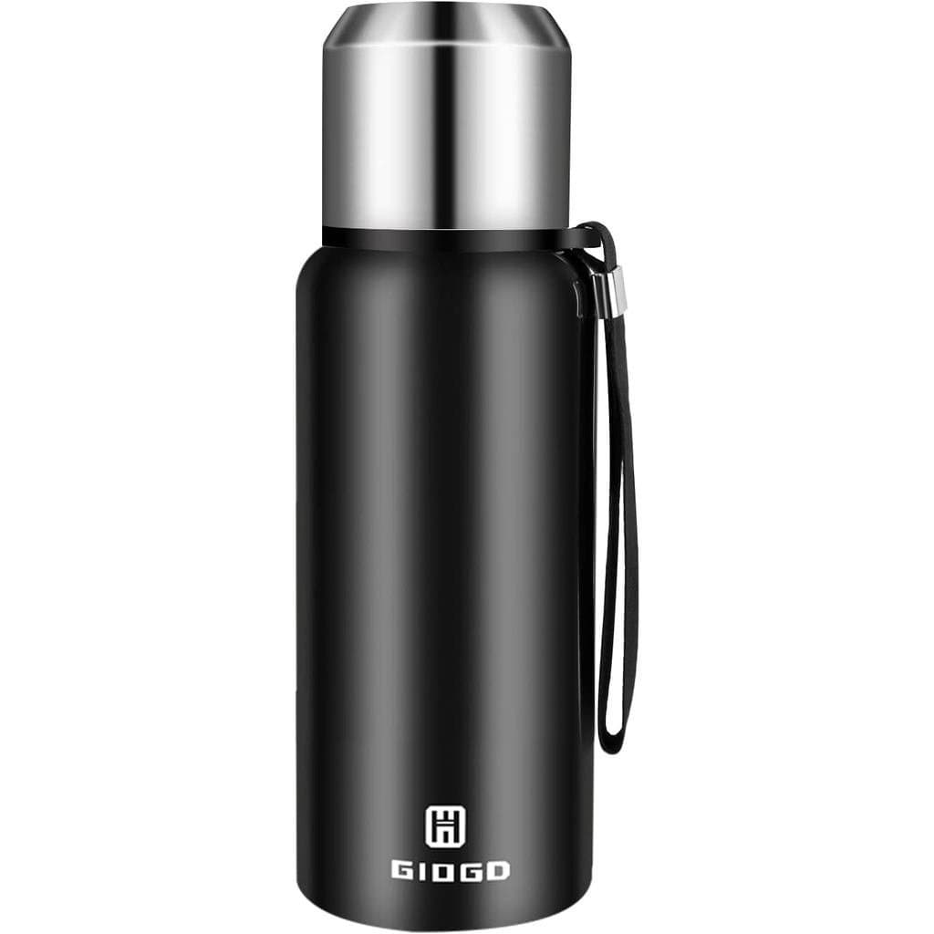 Garrafa térmica a vácuo isolada de 1000ml/33.8oz com copo, garrafas de café em aço inoxidável para quentes e fri
