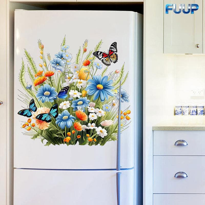 FUUP Borboleta Flor À Prova Dwaterproof Água Toalete Stier Banheiro Assento De Embelezamento Decorativo Decalques Autoad