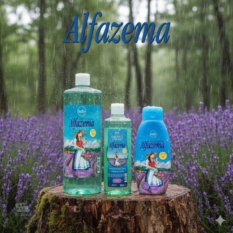 Halley Alfazema Kit Colônia 1 litro + Talco 200g + Sabonete Líquido 500g