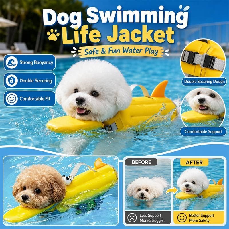 【Alta Flutuabilidade】Dog Life Jacket for Small Pets | Ajustável Colete de Segurança para Cães com Faixa Refletiva | Flut