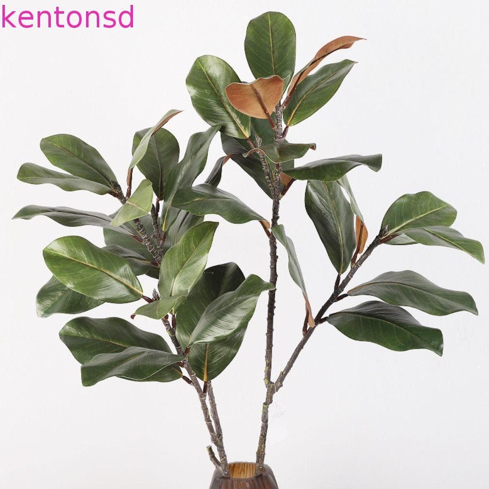 Planta De Magnólia Artificial KENTONSD , Grande Ramo De Árvore Simulado Com 2 Garfos , Plantas Artificiais De 110 Cm