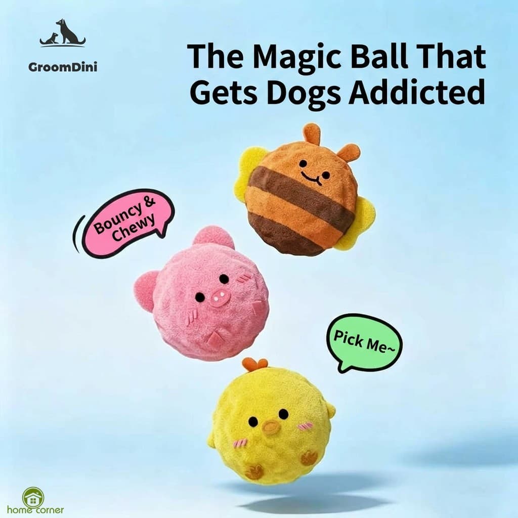 Brinquedo Sonoro De Bola De Espinho De Cachorro De Desenho Animado-De Mastigar Para Limpeza De Dentes Animais De Estimaç