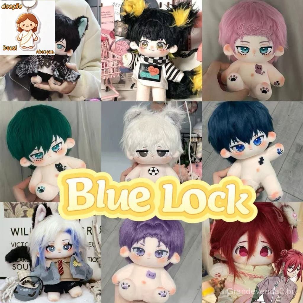 Anime Blue Lock Azul Bloqueio Boneca De Pelúcia Macio Bonito SeishiroNagi Isagi Yoichi Brinquedo Vestir-Se Plushies 20CM