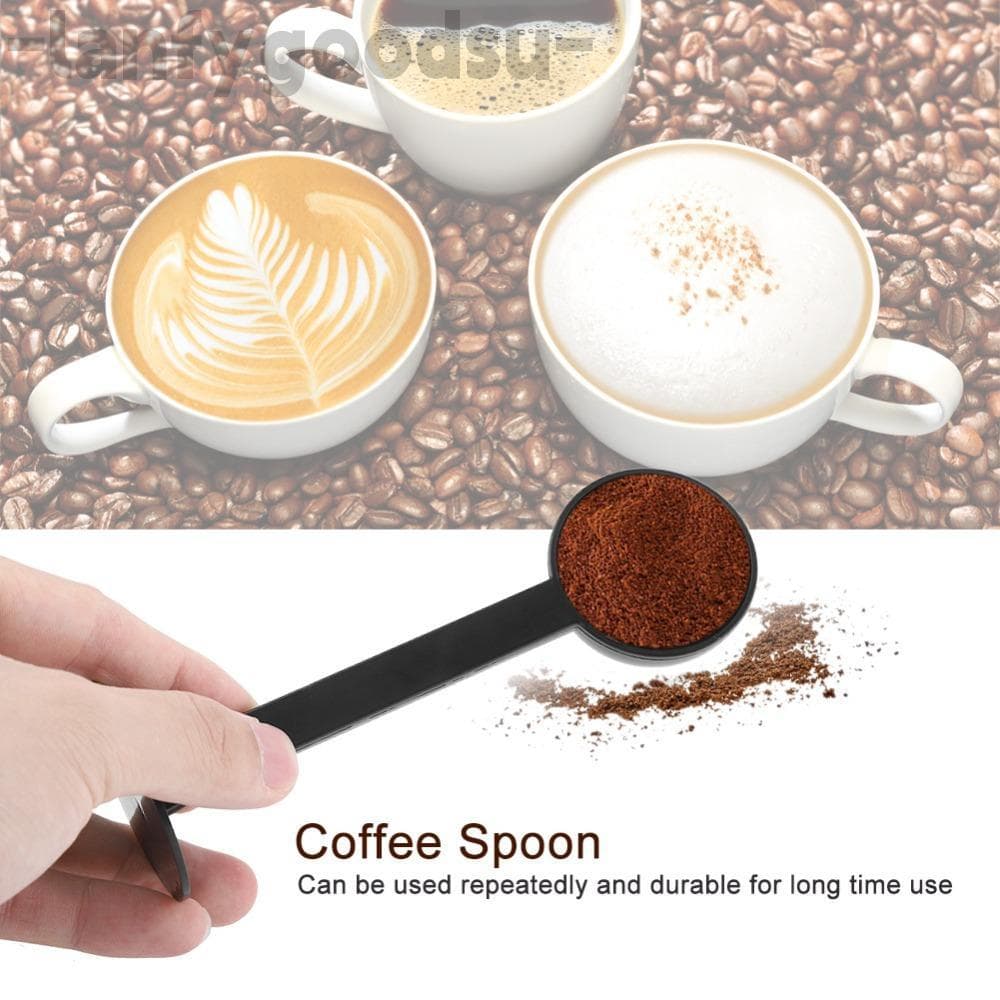 Colher Medidora De Café LANFYGOODS , De Grãos Com Design 2 Em 1 De Material Plástico , Cor Preta