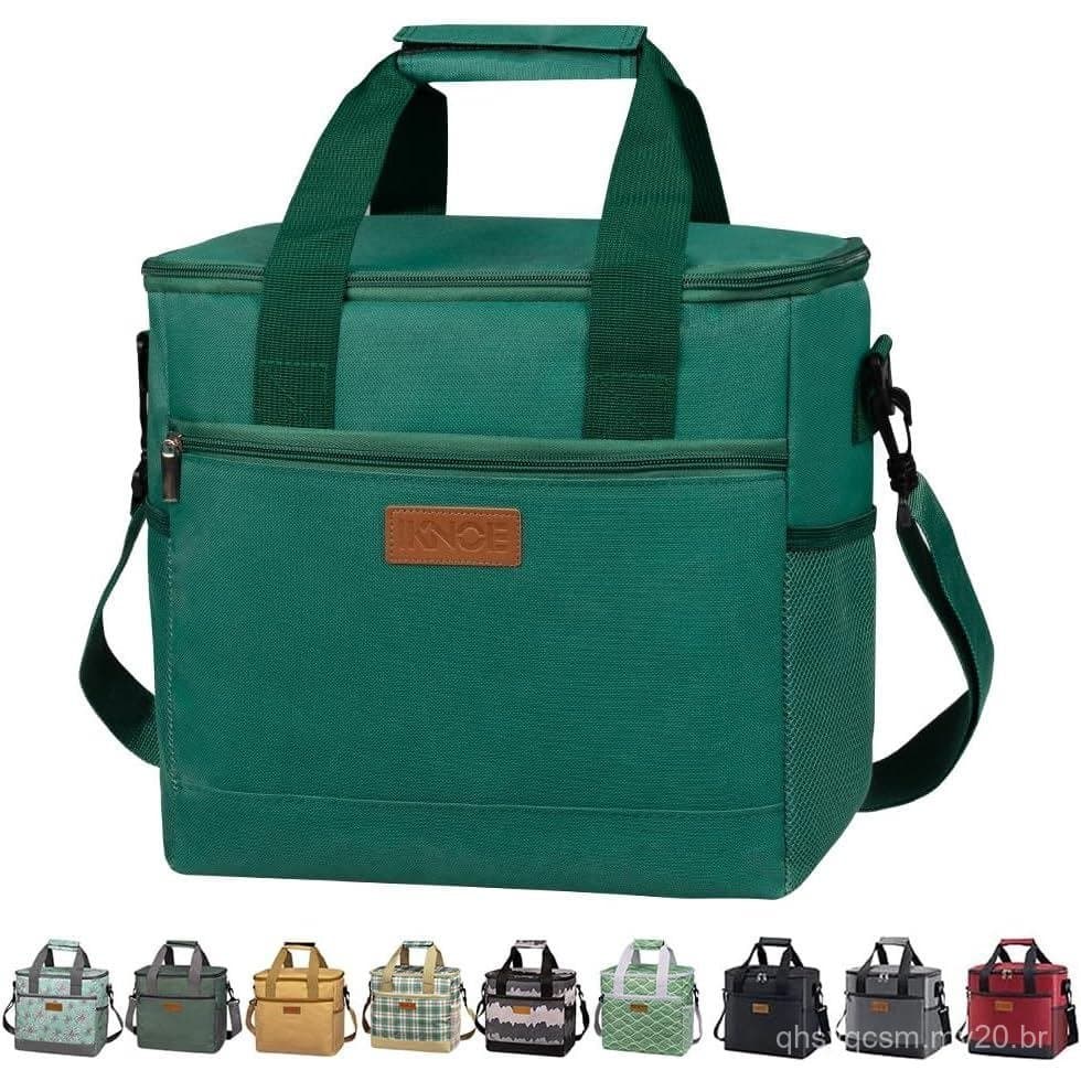 iknoe Bolsa Térmica Grande Dobrável, 24L, Bolsa Isolada à Prova de Vazamentos com Múltiplos Bolsos para Adultos, Bolsa T