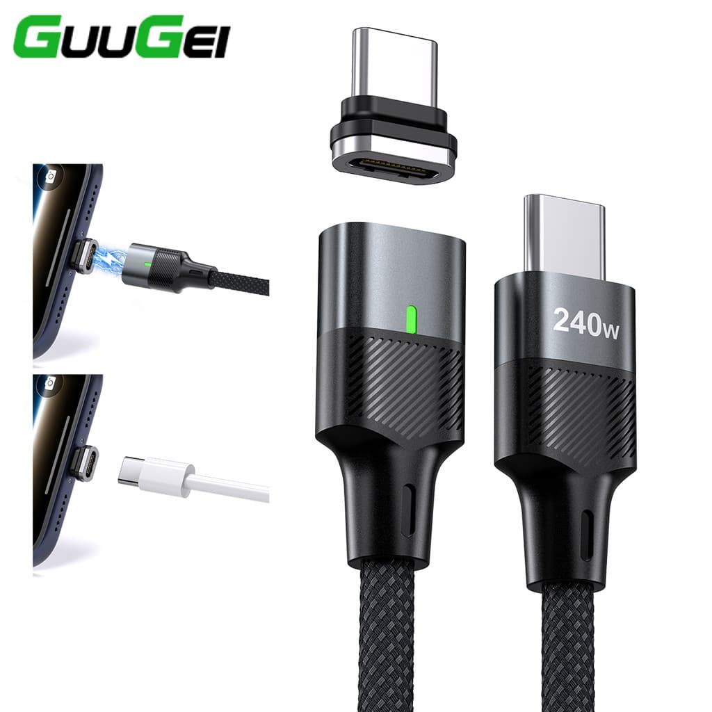 Guugei Cabo Magnético De Carregamento Rápido Tipo C Sem Plugue 240W