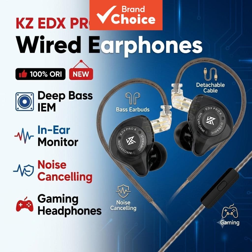 KZ EDX PRO X Fones De Ouvido Com Fio Baixo Cabo Removível Intra-Auriculares Cancelamento De Ruído Para Jogos Estéreo Pro
