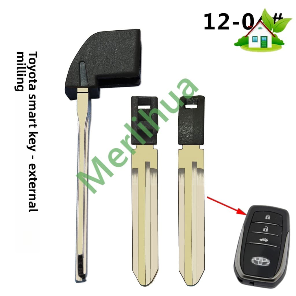 Para Toyota Lexus Cartão Inteligente Controle Remoto Pequena Chave De Emergência De Fresagem Externa