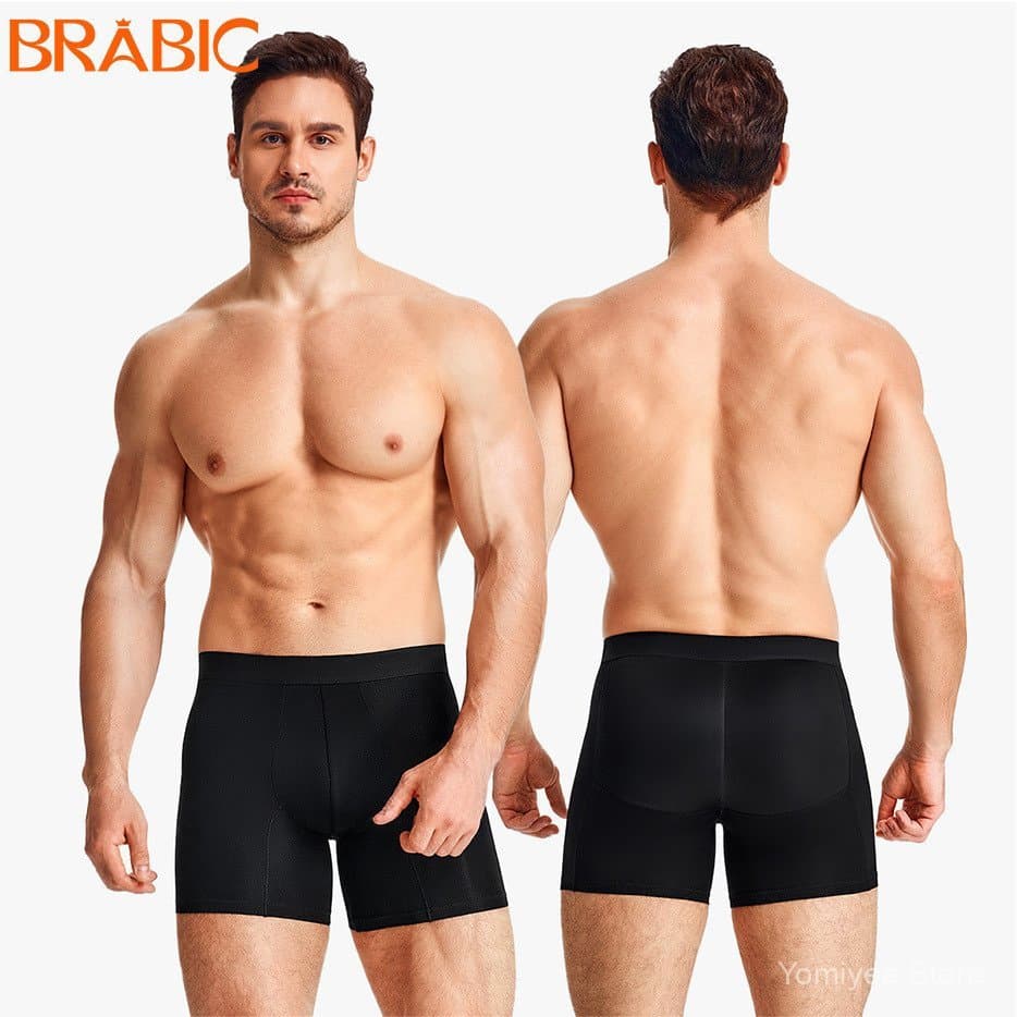 Cuecas boxer masculinas sem costura, modeladoras, com efeito de levantamento de glúteos e controle abdominal.