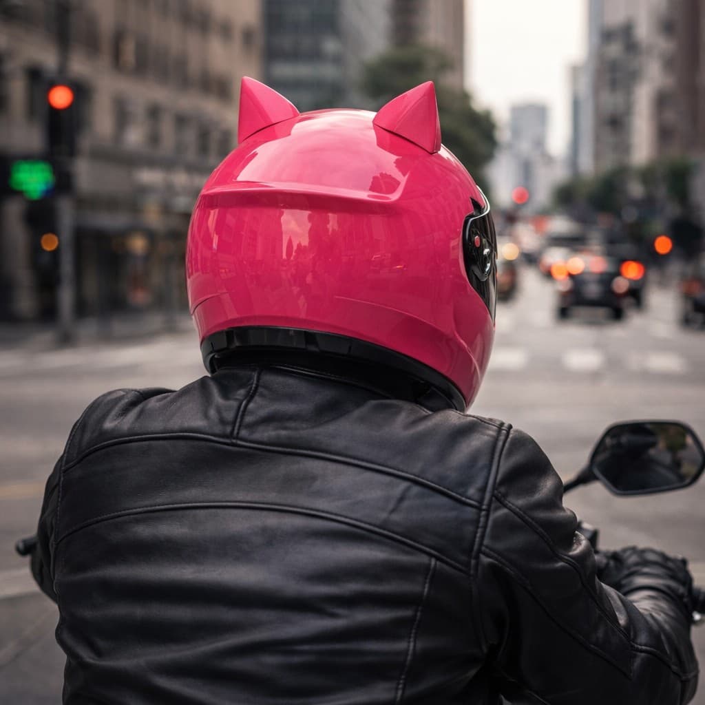 Orelha De Gato Acessório Moto Bike Fixar Capacete Dupla Face