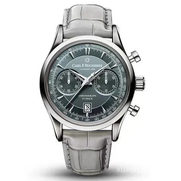 Relógio Cronógrafo de Quartzo Masculino Carl F. F. Malilong Flying Return Cinza 2024 BGIV