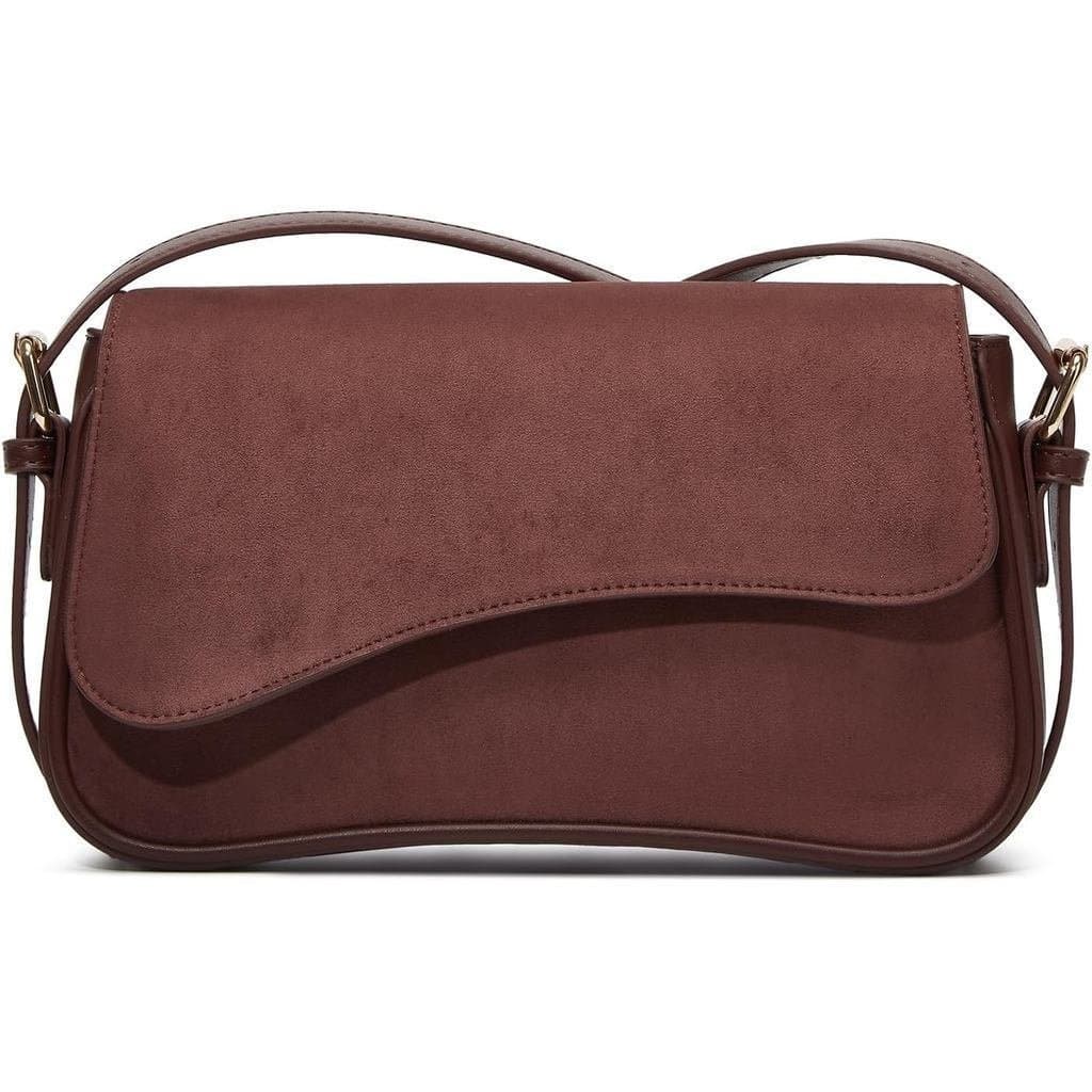 Bolsa de Ombro Feminina de Camurça, Bolsa de Mão, Bolsa de Ombro, Bolsa Tote, Bolsa de Camurça Marrom, Bolsa Transversal