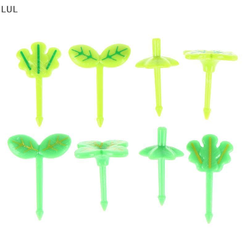 [LUL] 8 Peças Garfo De Frutas Folhas De Dente Decoração De Plástico Lancheira Acessórios Bento BR
