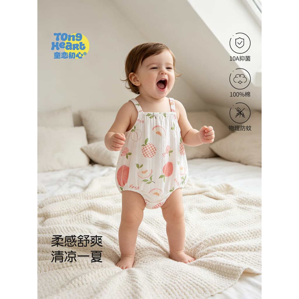 Bebê bebê macacão estilingue verão estilo fino puro algodão barriga bebê macacão Super bonito triângulo macacão roupas f