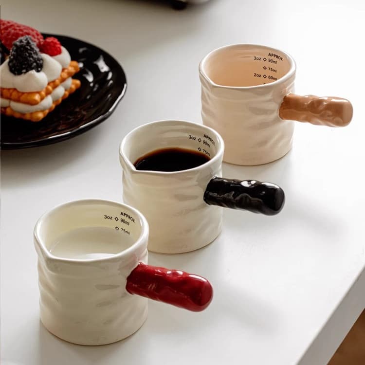 Com escala cerâmica café leite copo ins estilo com alça copo de medição de extração de café expresso