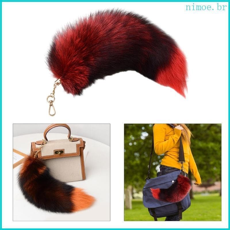 Nim Gradiente Foxes Furs Tail Borlas Chaveiro Charme Carro Bolsa Pingente