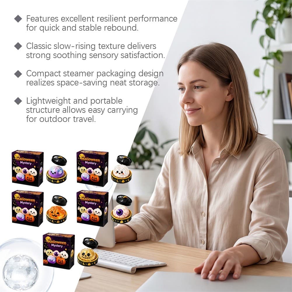 Halloween Assustador Bolinho Squishies Brinquedos Com Vapor-Caixa Bolinhos Bolas De Estresse Para Adultos Brinquedo Boni