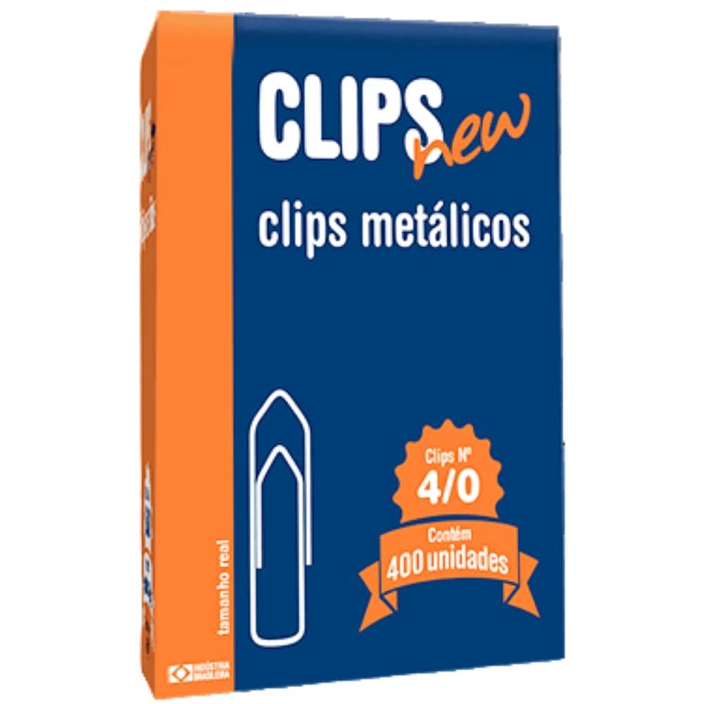 CLIPS METALICOS PRENDEDOR PARA PAPEL N° 4/0 CX GRANDE 400 UN - TOP