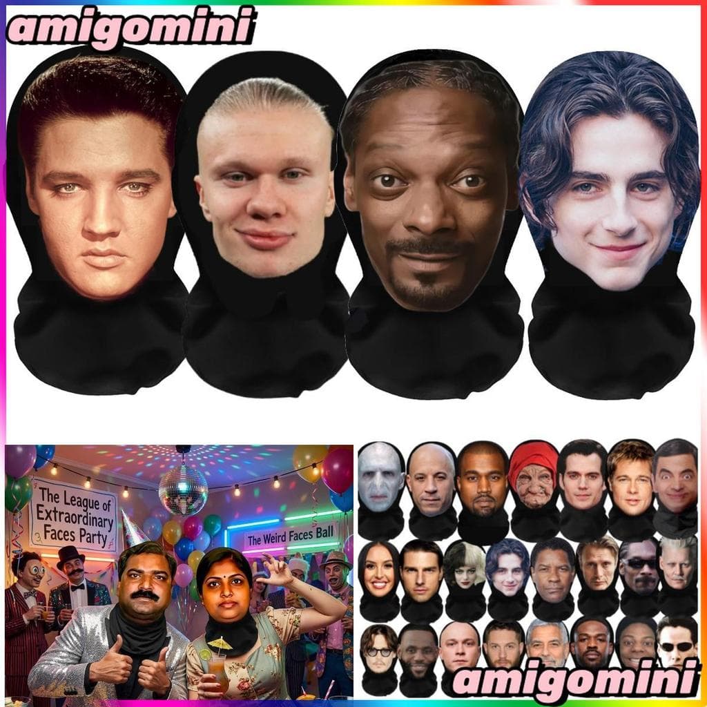 Rosto Cheio 3D Cosplay Máscara Impressa Engraçado Balaclava Moda Role Play Impresso Messi Ronaldo Taylor Swift Haaland F