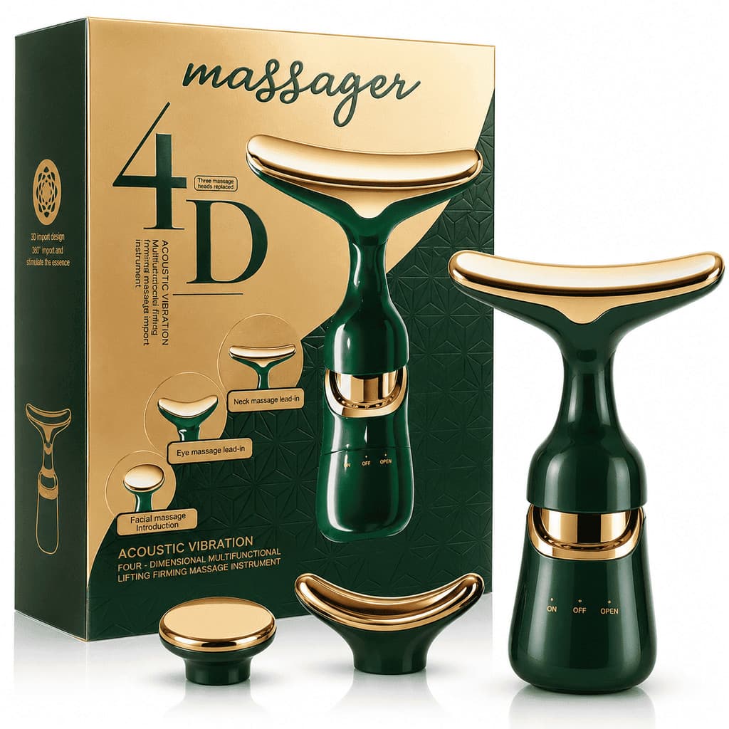 Massageador Facial 4D Elétrico 3 em 1 Smart Premium Vibração