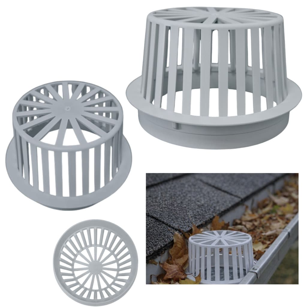Kit 5 Ralo Abacaxi Plástico Cinza Anti Folhas Para Calha e Tubo 150 Mm
