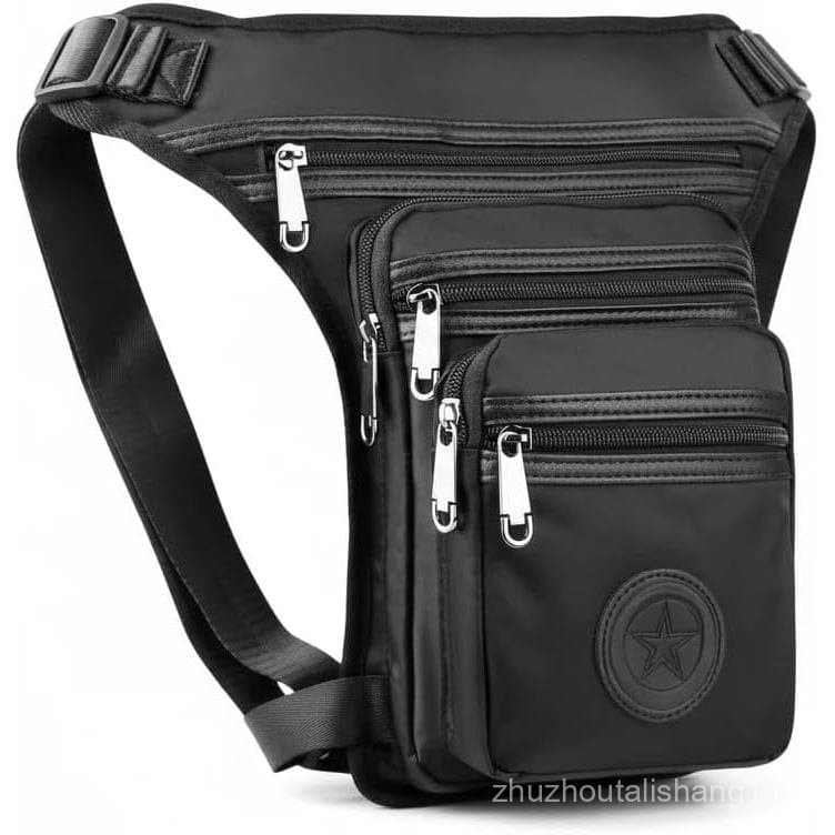 Bolsa de perna impermeável de lona, unissex, com múltiplos bolsos, 7x2,4x11,8 polegadas, adequada para caminhadas, cicli