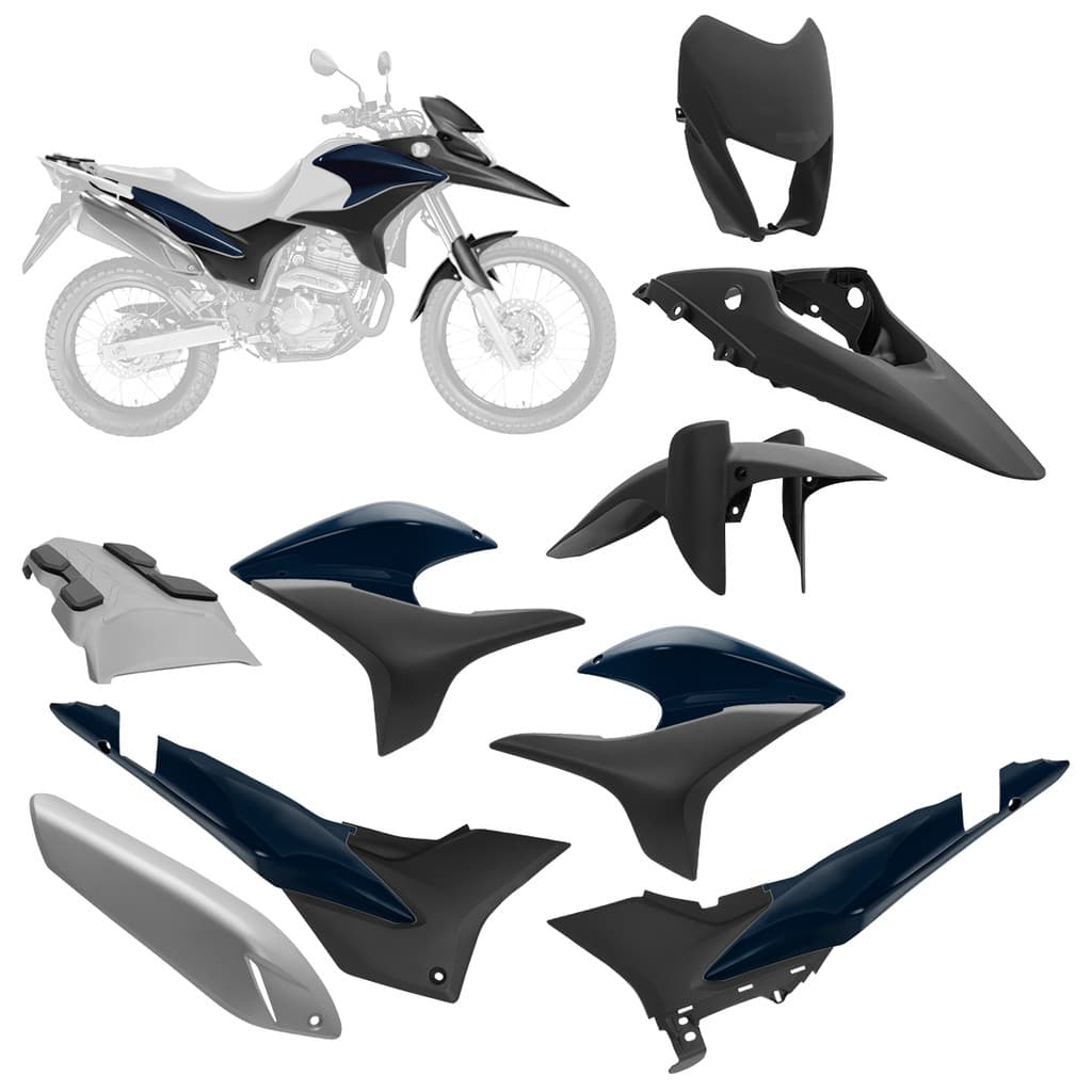 Kit Carenagem Completa Peças Cromo Forte Xre 300 2010 2011 2012 Plasticos Original Pro Tork
