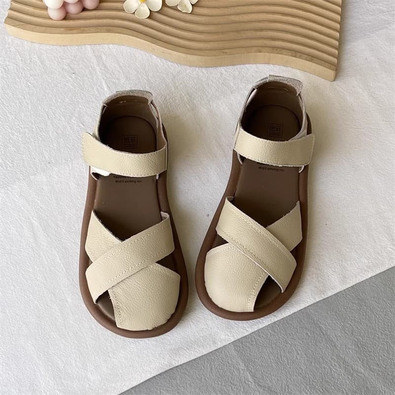 Sandálias Romanas Estilo Universitário Para Mulheres , Sola Macia , Sapatos Versáteis De Verão Originais Com Uma Alça E